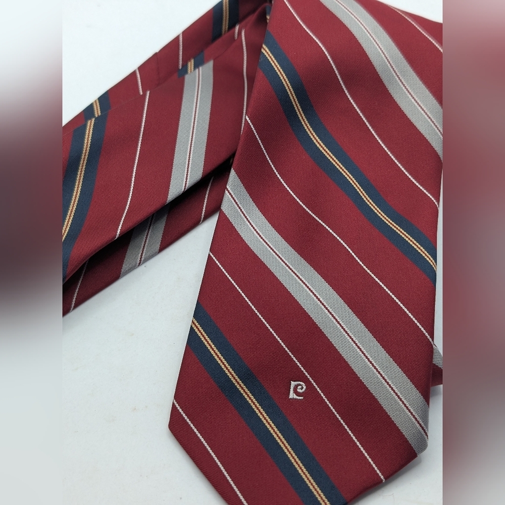 Pierre Cardin Elegant Striped Red Tie